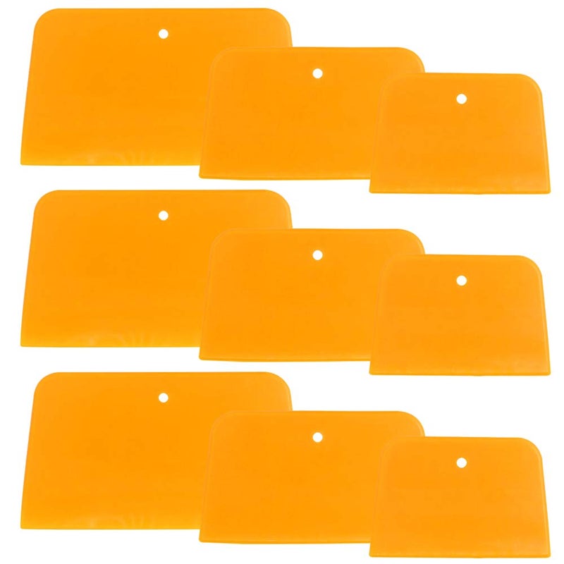 DaKuan 9-Piece Automotive Body Filler Spreader Kit - 3x4", 3x5", 3x6" Reusable PE Plastic Spreaders for Bondo, Putty, Glaze, Caulk & Paint (4,5,6 Inch) - Image 1